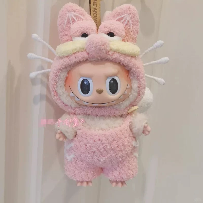[pre order] Handmade Labubu Outfit- pink Garfield edition