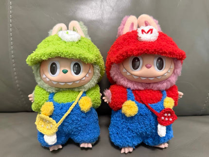 Handmade Labubu Outfit – Mario And Luigi Edition [pre order]