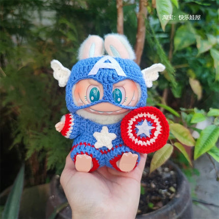 [pre order] Handmade Labubu Outfit-captain America (for labubu ver2)