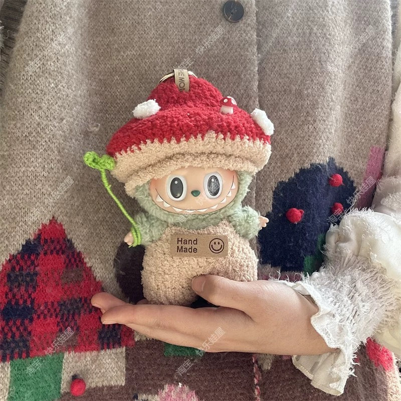 [pre order] Handmade Labubu Outfit- mushroom edition