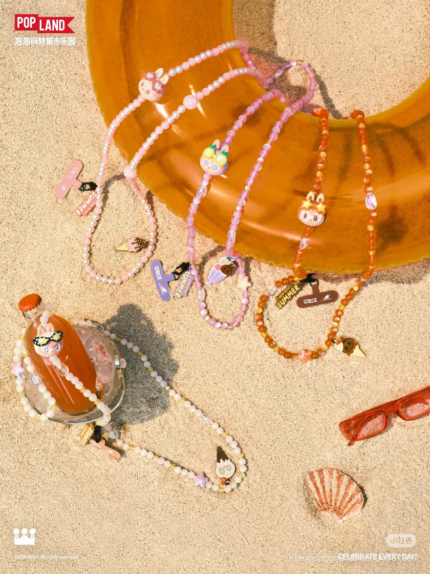 [pre order] labubu Popland exclusive jump into summer long necklace lanyard blind box