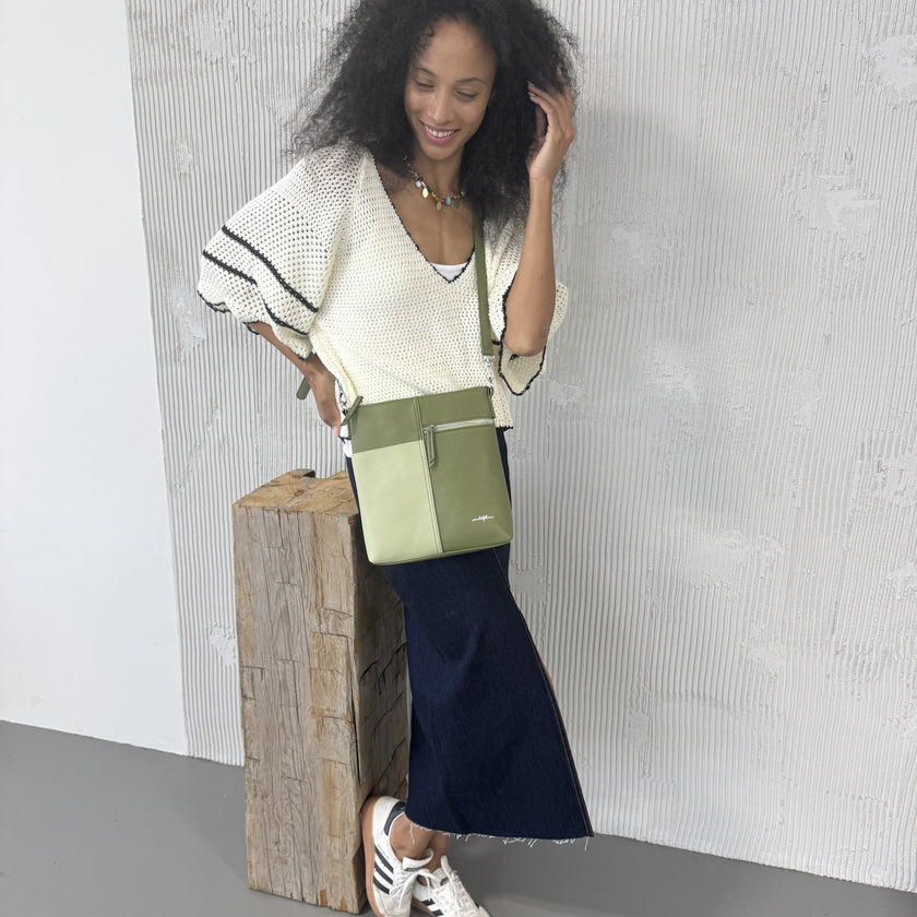 Barrie Two-Tone Crossbody Bag