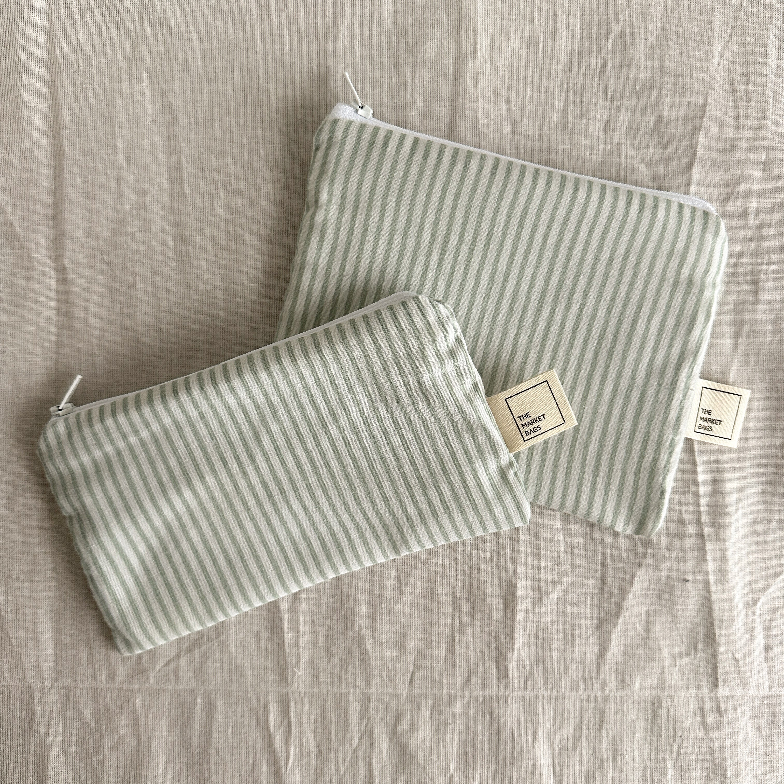 Water Resistant Snack Bag - Sage Stripes