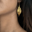 Textured Leaf Earrings- Gold Plate
