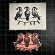Three Pigeons Slaying Holiday Card | LINOCUT CARD