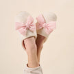 Fuzzy Slippers Pink Bow
