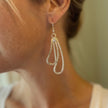 Double Teardrop Metal Earrings - Silver Colour