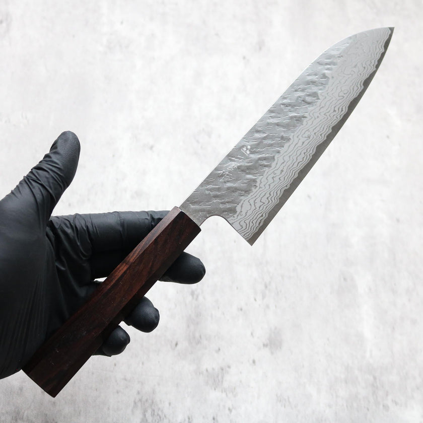 Nigara Hamono Tsuchime Damascus Santoku 170 mm