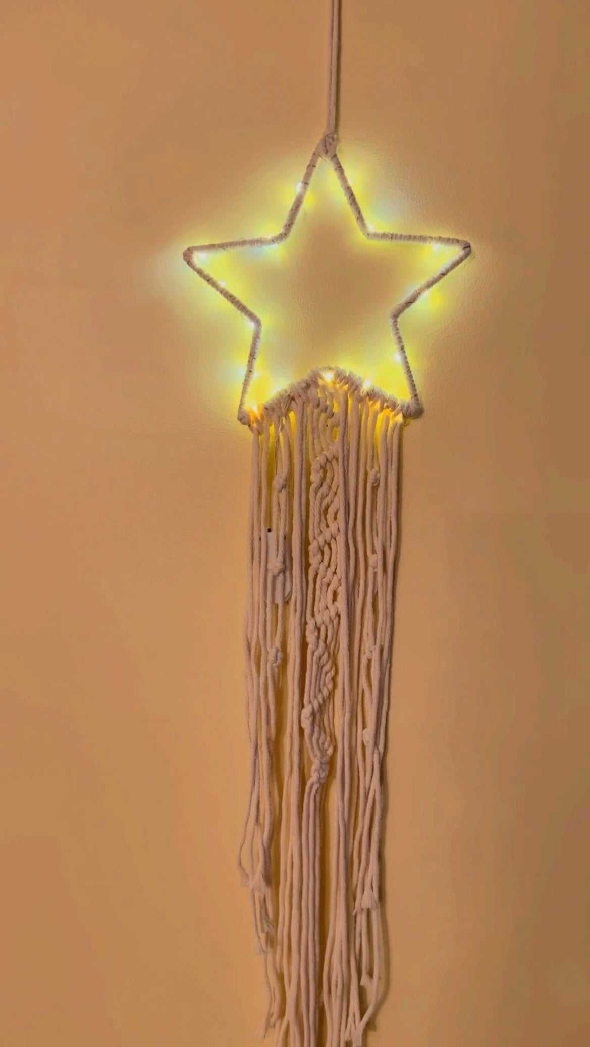 Macrame wall hangings with led lights