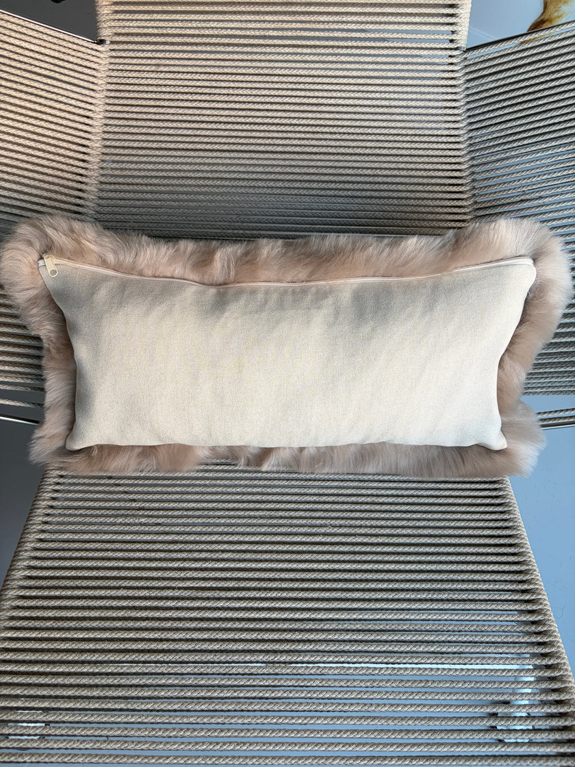 Rectangular Shorn Nude Icelandic Sheepskin Pillow Cover