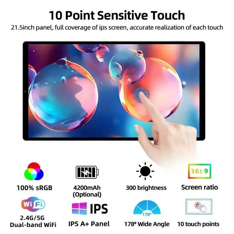 TUTT 21.5” Smart Android Display with Battery, Camera & Touchscreen | Portable Monitor + Smart TV + Conference Screen E21