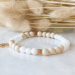 ORION | Bracelet en pierre de rivière, jade blanc et inox