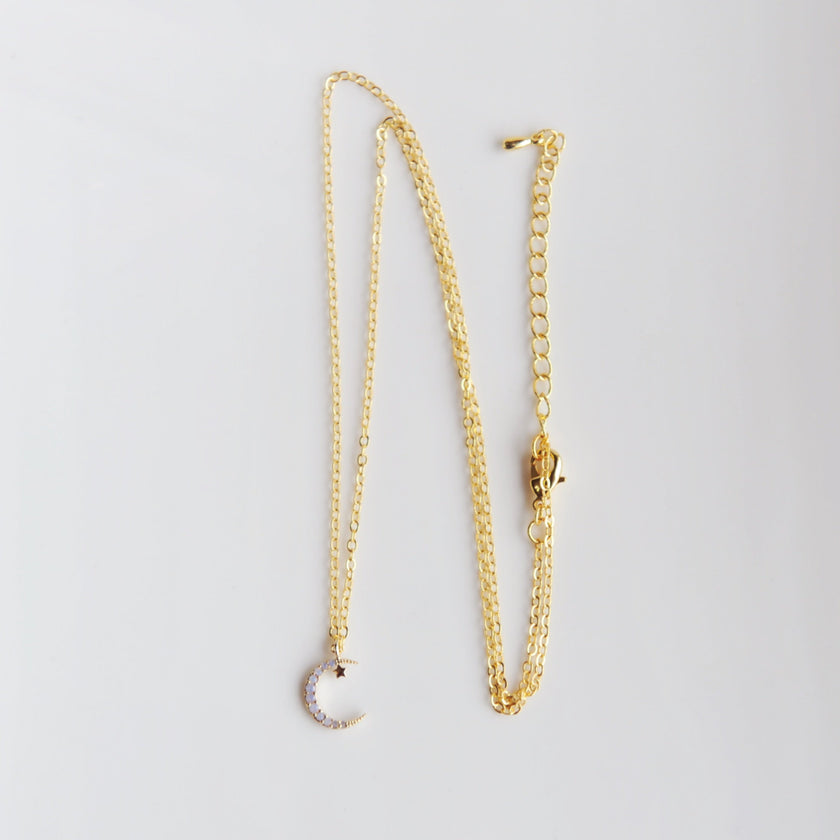 REESE Opal Moon Necklace