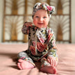 Bamboo Baby Zipper Footed Onesie | Antique Floral
