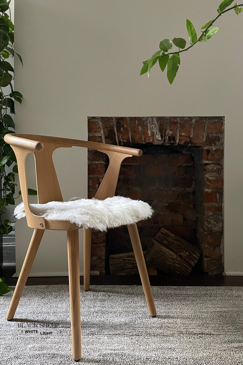 Shorn White Icelandic Sheepskin Chair Pad