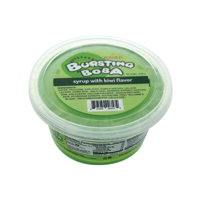 Kiwi Bursting Boba® | Popping Boba | 490g Mini Tub | 6 Mini Tubs Per Case | 90 Cases Per Pallet | Ships Free Within Canada on Orders Above CAD $199