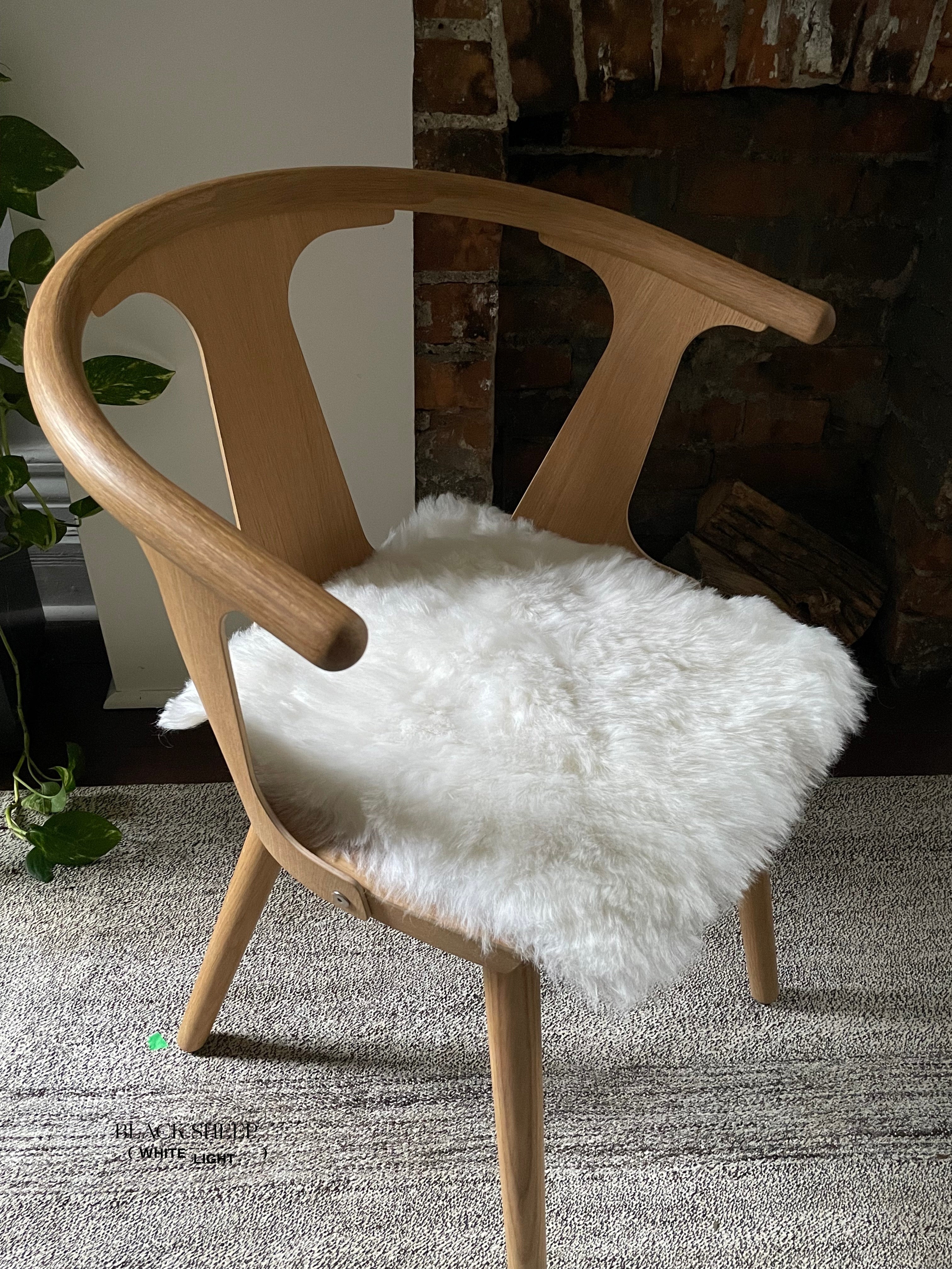 Shorn White Icelandic Sheepskin Chair Pad