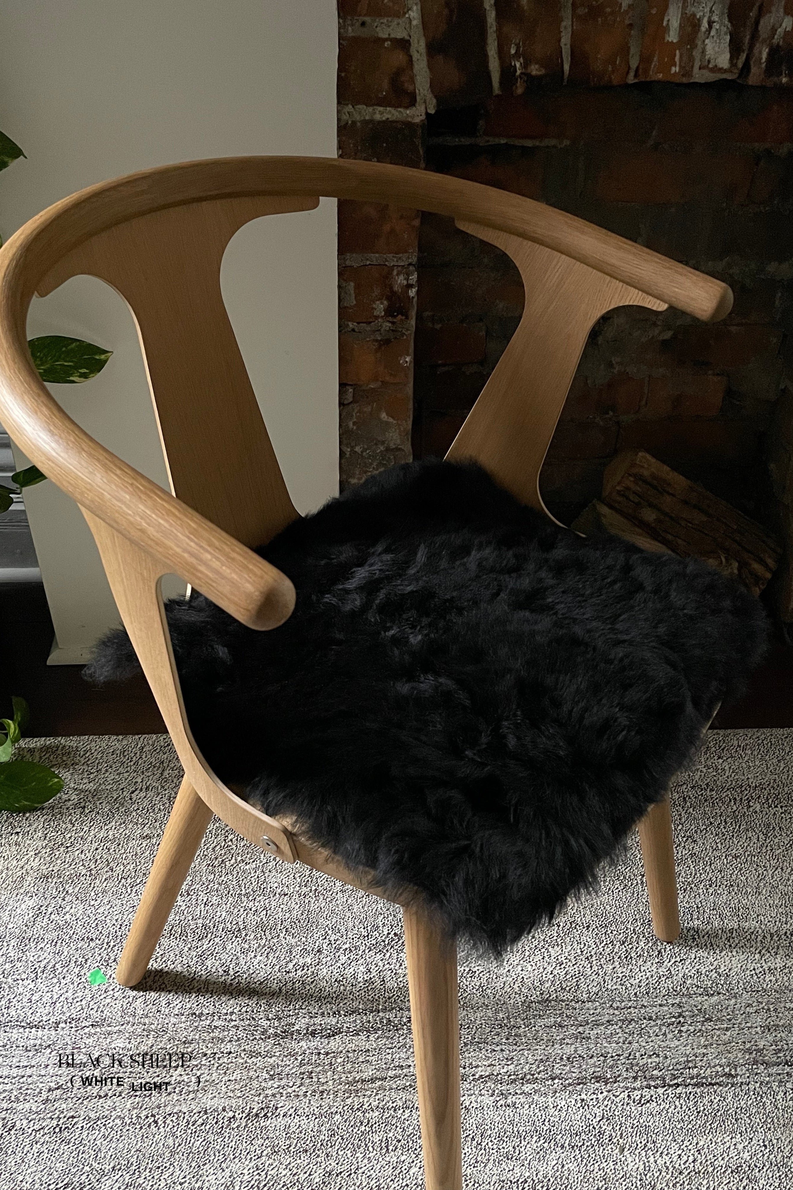 Shorn Black Icelandic Sheepskin Chair Pad