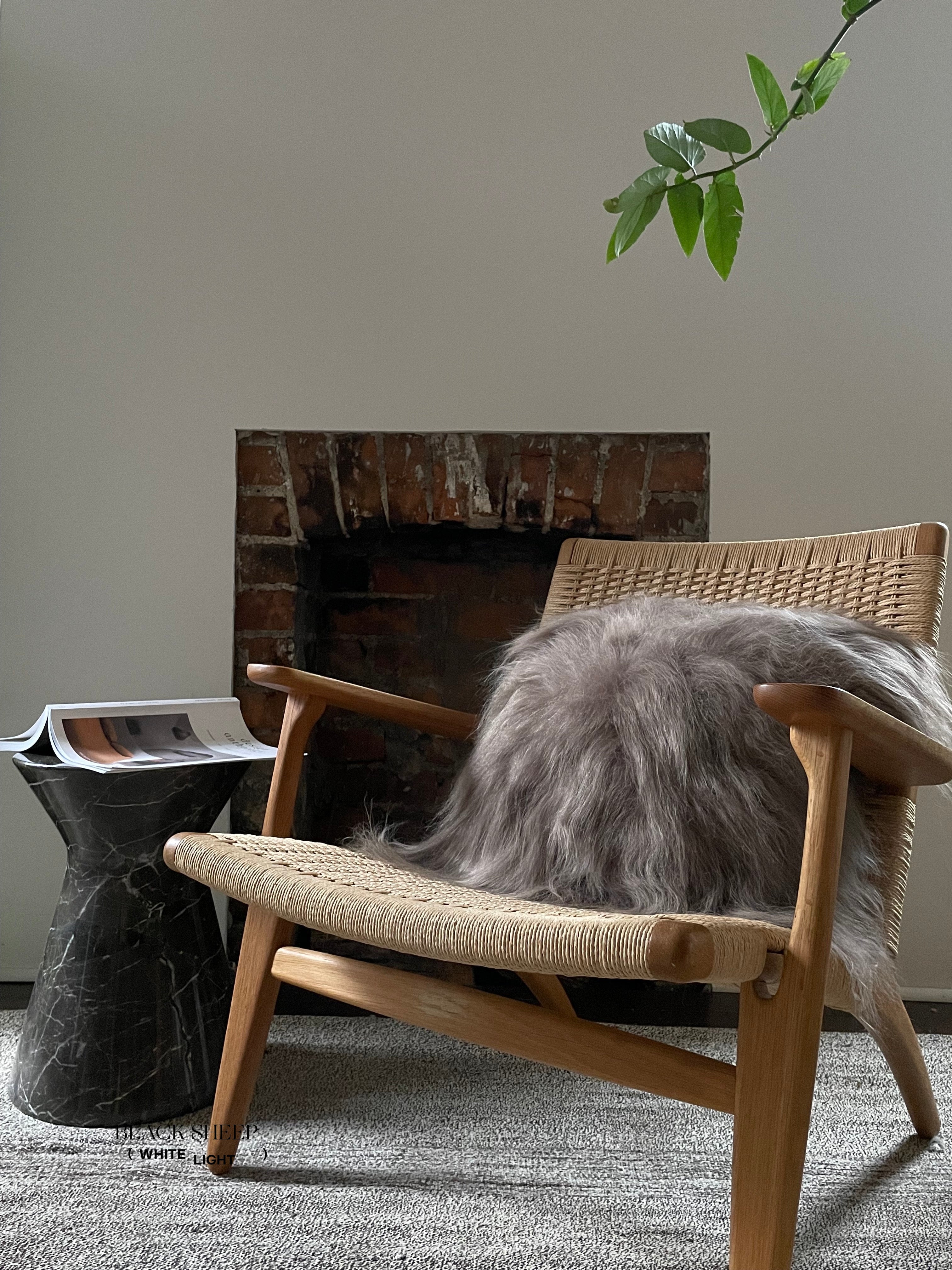 Square Taupe Icelandic Sheepskin Pillow Cover