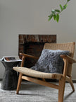 Square Shorn Silver Icelandic Sheepskin Pillow Cover