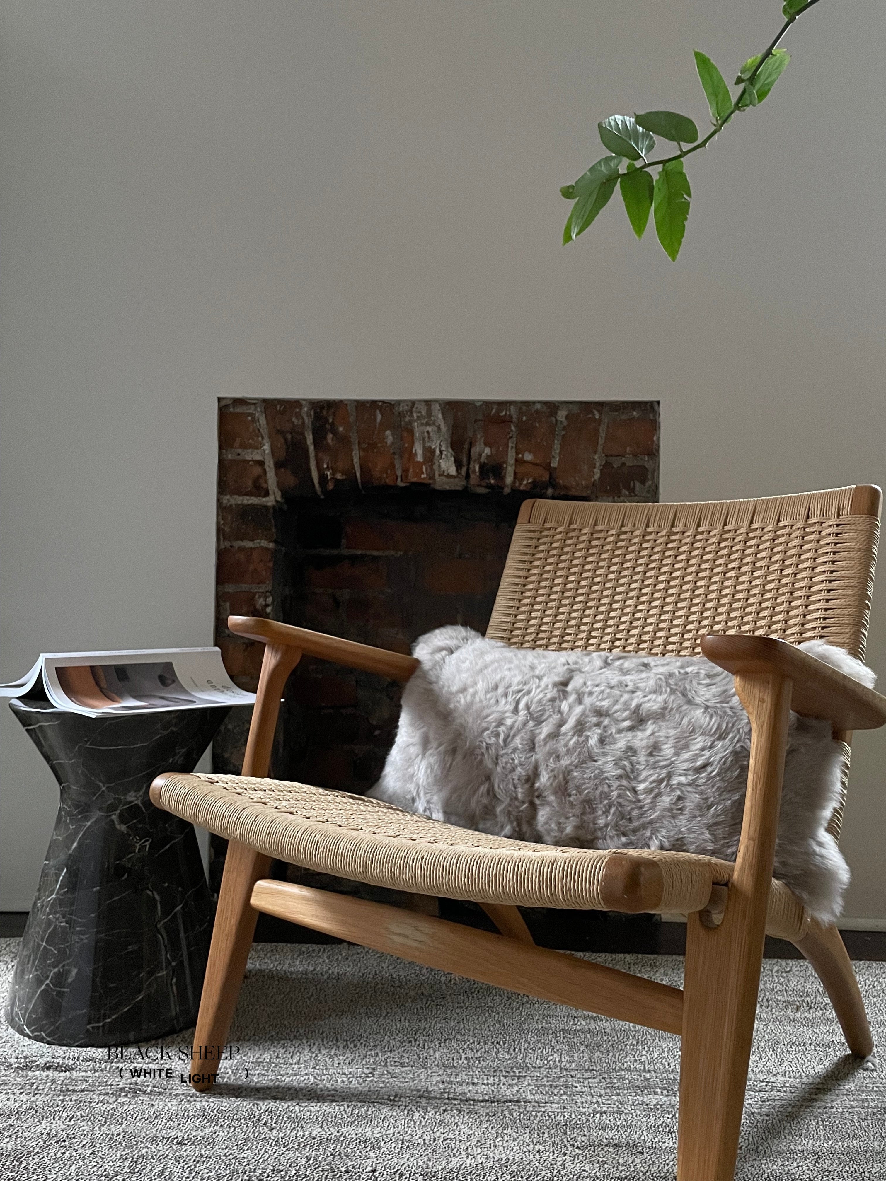 Rectangular Shorn Linen Icelandic Sheepskin Pillow Cover