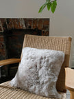 Square Shorn Linen Icelandic Sheepskin Pillow Cover