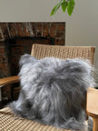 Square Silver Icelandic Sheepskin Pillow Cover