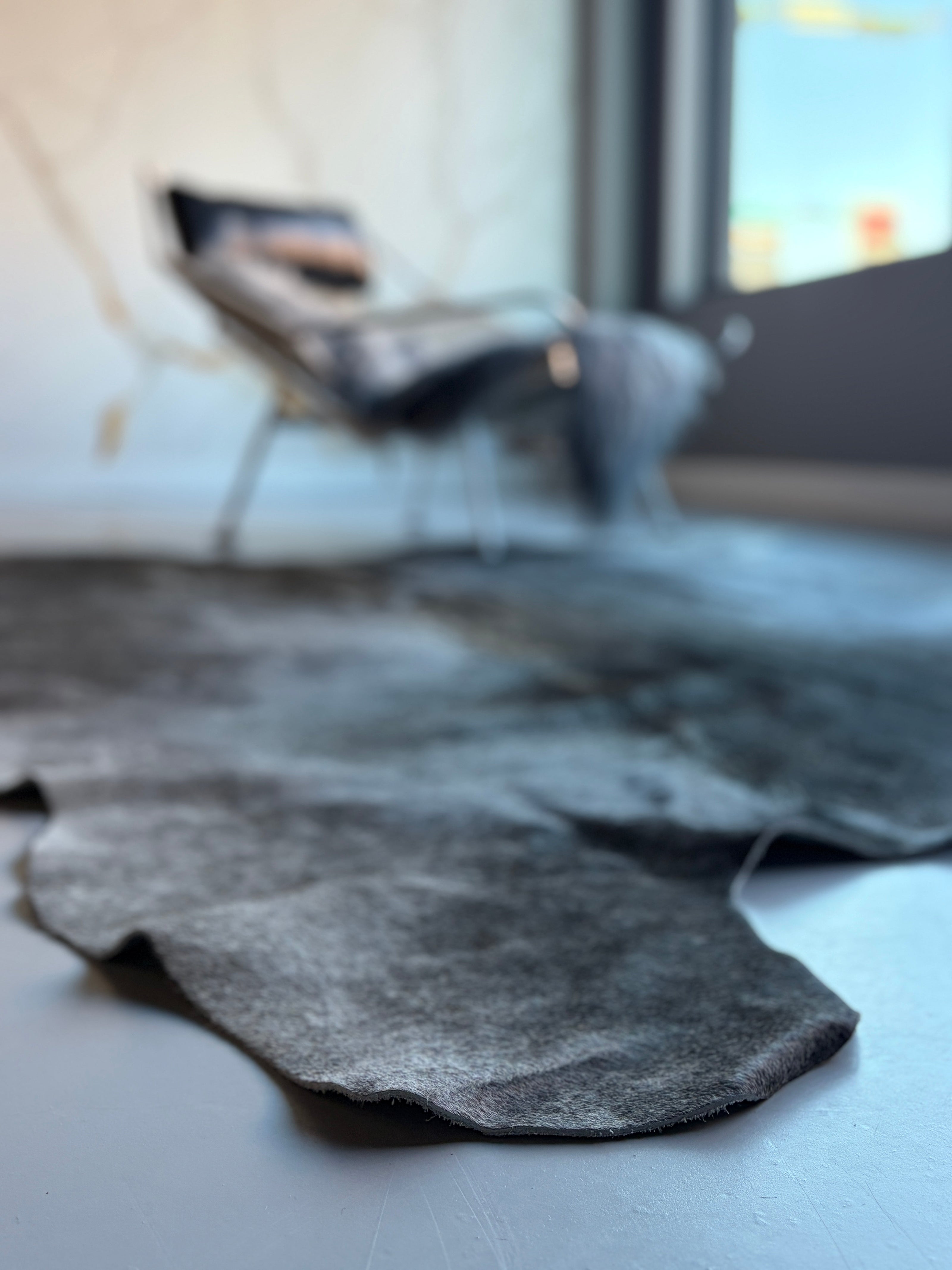 Large Dark Grey Cowhide Area Rug