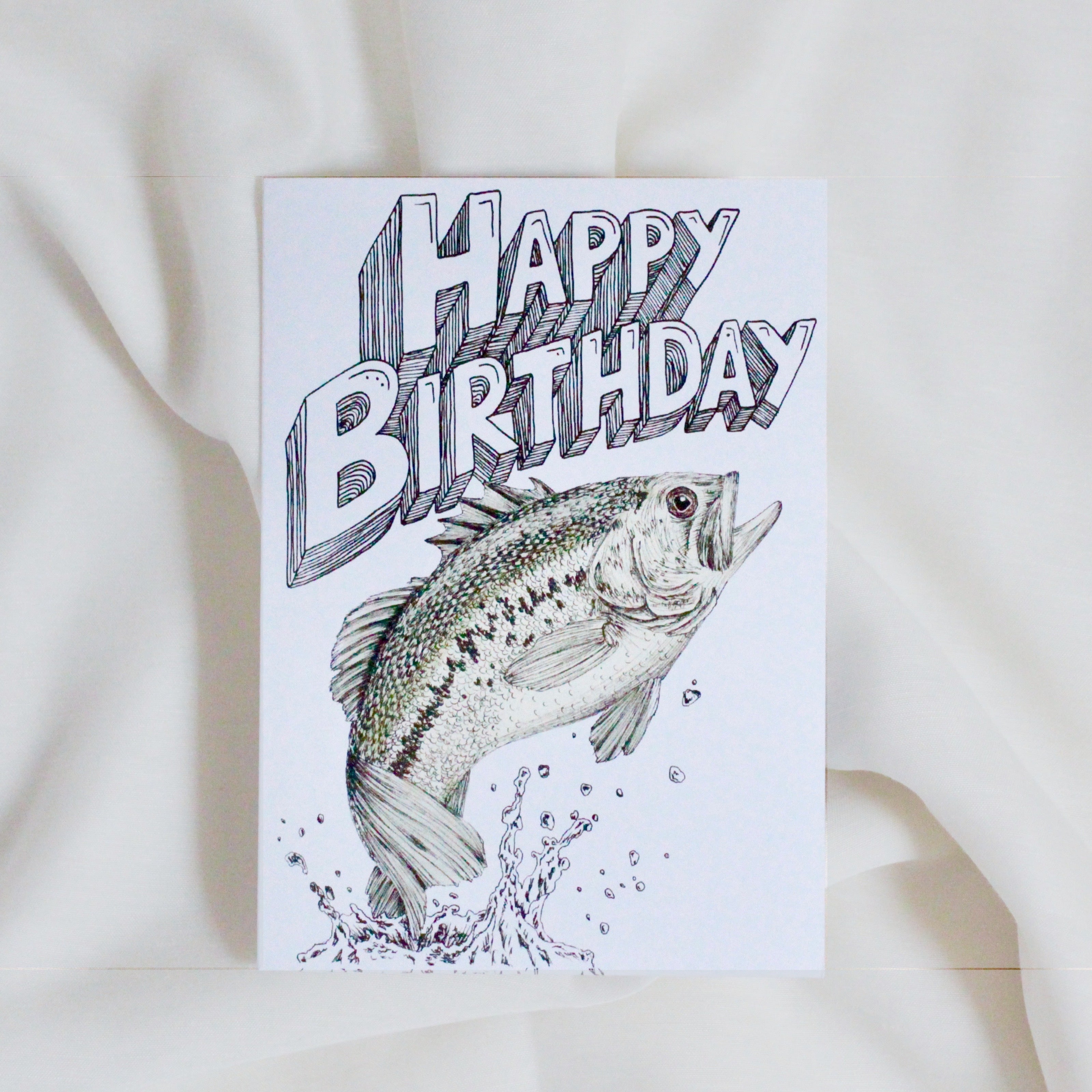 'Happy Birthday' Bass Fish Card