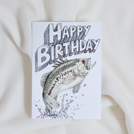 'Happy Birthday' Bass Fish Card