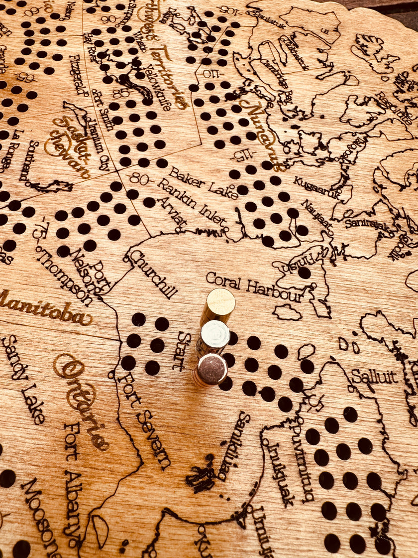 Canada Map Cribbage Board