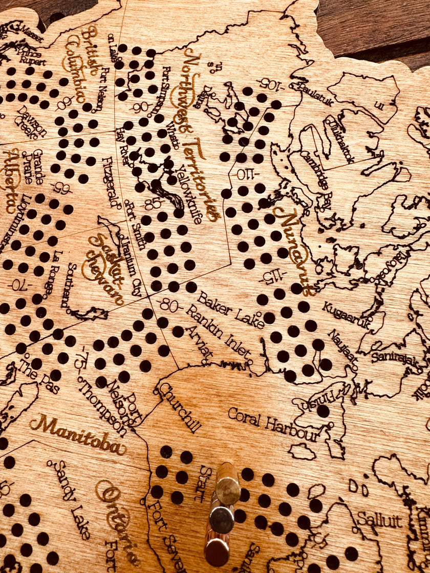 Canada Map Cribbage Board