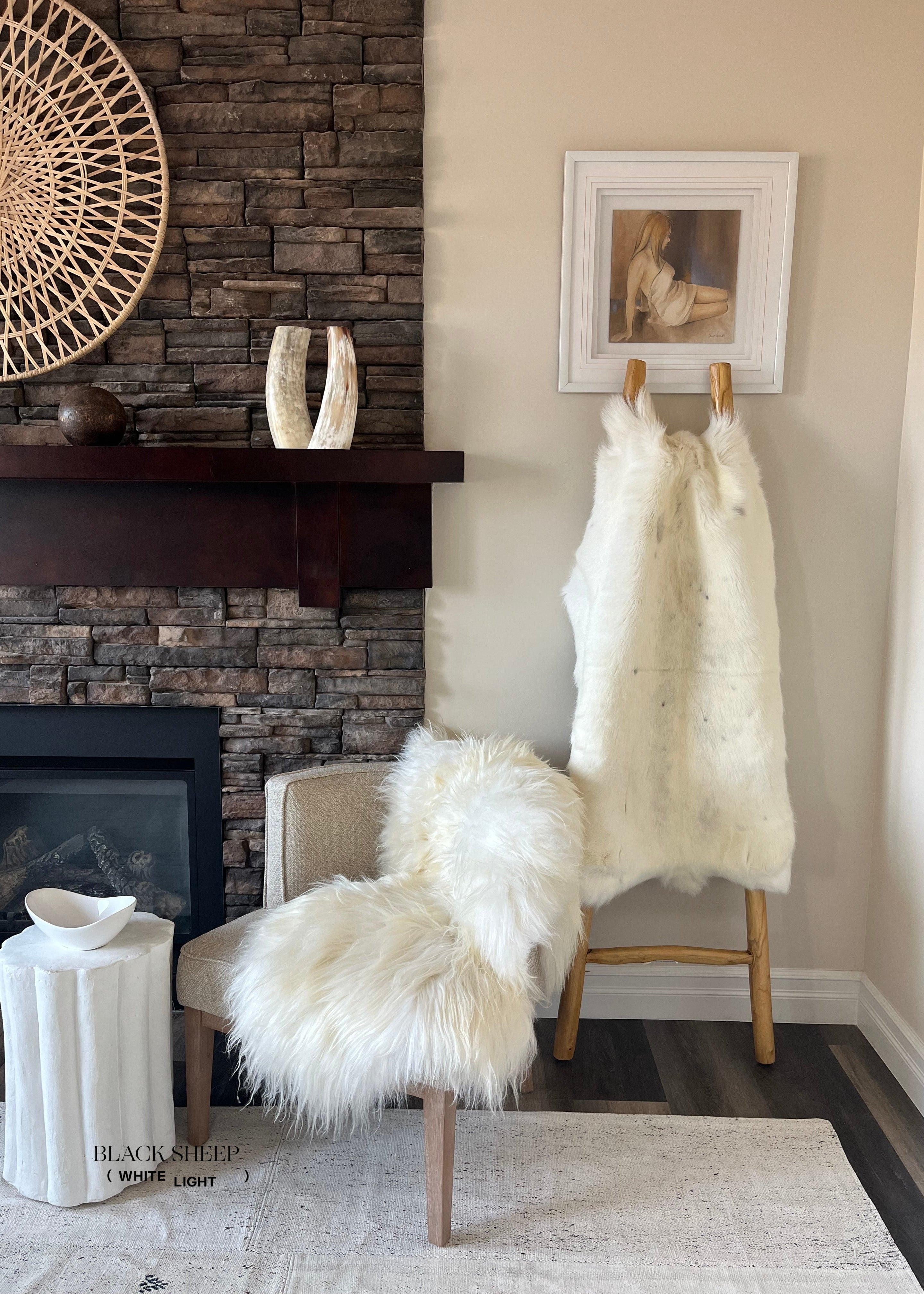 White Sami Reindeer Hide