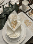 Month of Blessings - Golden Silk Embroidery Placemat Set (30 Pieces)