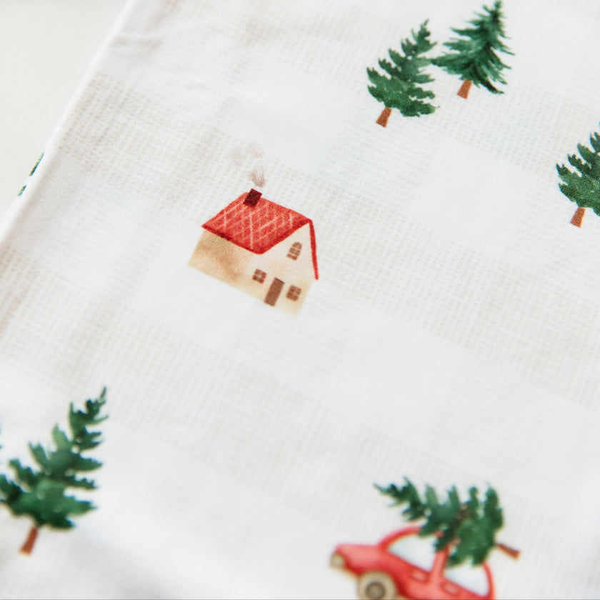 Winter Cottage Bamboo Zippered Romper