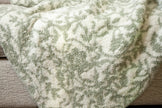 Desert Sage & White Fairy Garden Vine Print Extended Throw