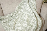 Desert Sage & White Fairy Garden Vine Print Extended Throw