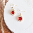 Ruby Red Drop Earrings
