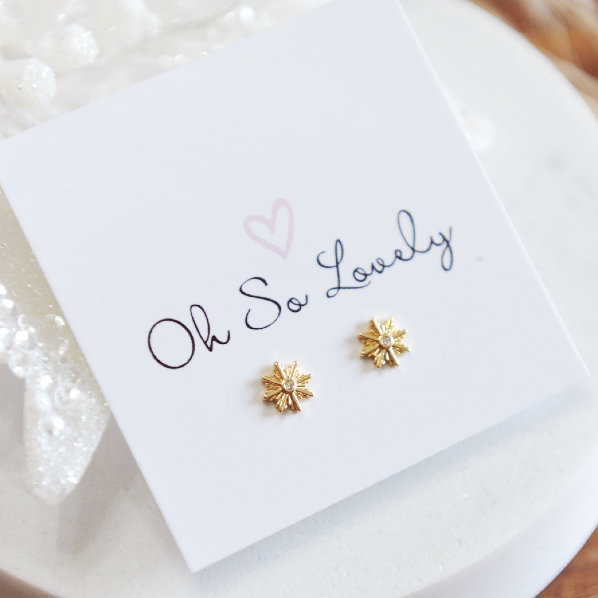 Gold Snowflake Studs