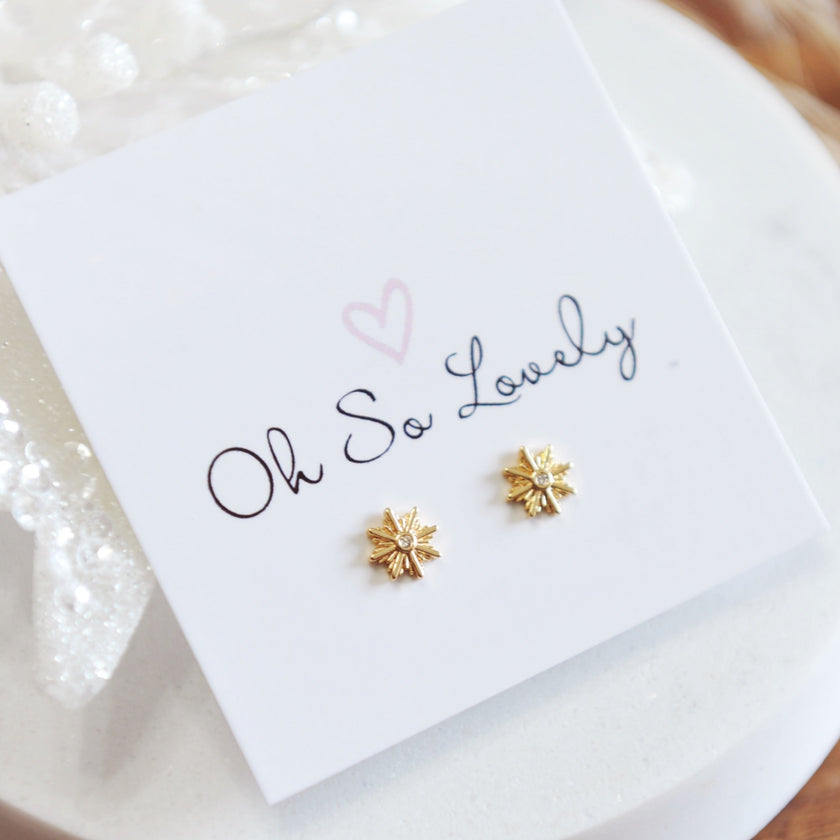 Gold Snowflake Studs