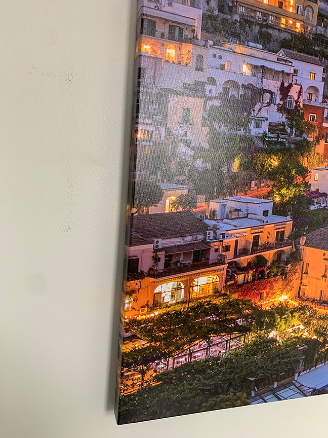 Côte d'Amalfi vibrante - Impression sur toile - Vue panoramique