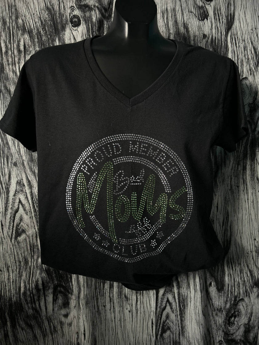 Proud Member of the Bad Moms Club Rhinestone T-Shirt – Funny Mom Life Sparkle Tee | Blingdazzel Apparel