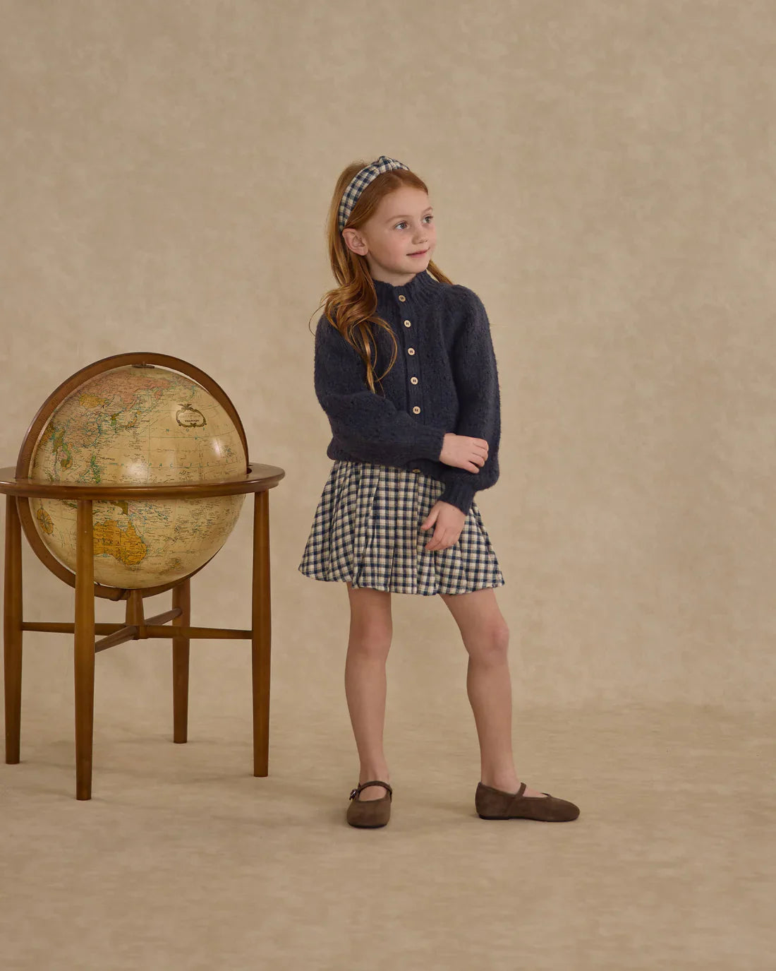 Pleated Mini Skirt | Navy Check | Rylee & Cru