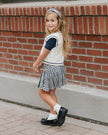 Pleated Mini Skirt | Navy Check | Rylee & Cru