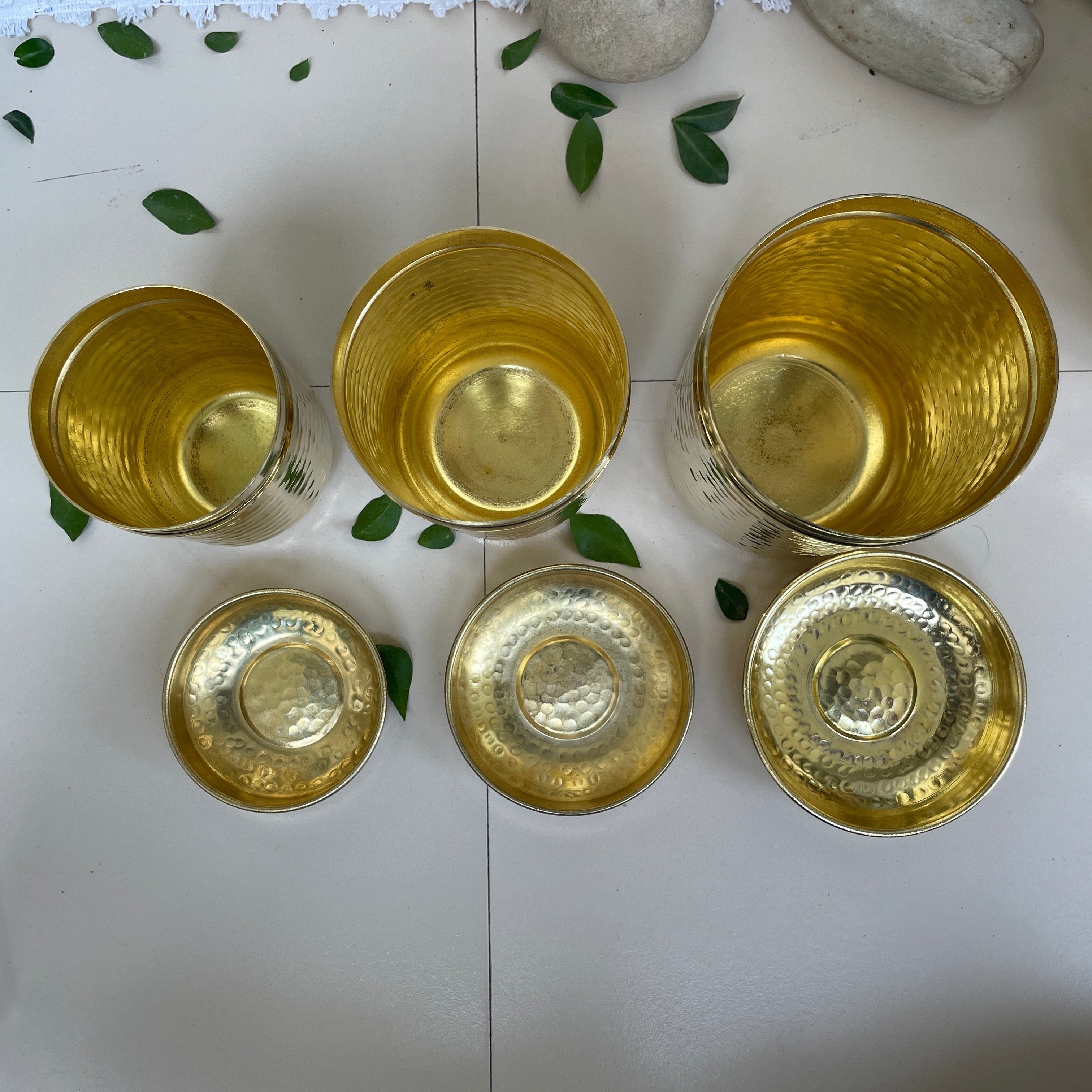 11-Piece Brass Hammered Canister Set | Airtight Pantry Storage Containers