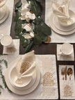 Month of Blessings - Golden Silk Embroidery Placemat Set (30 Pieces)