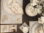 Golden Moon - Silk Embroidery Placemat Set (30 Pieces)