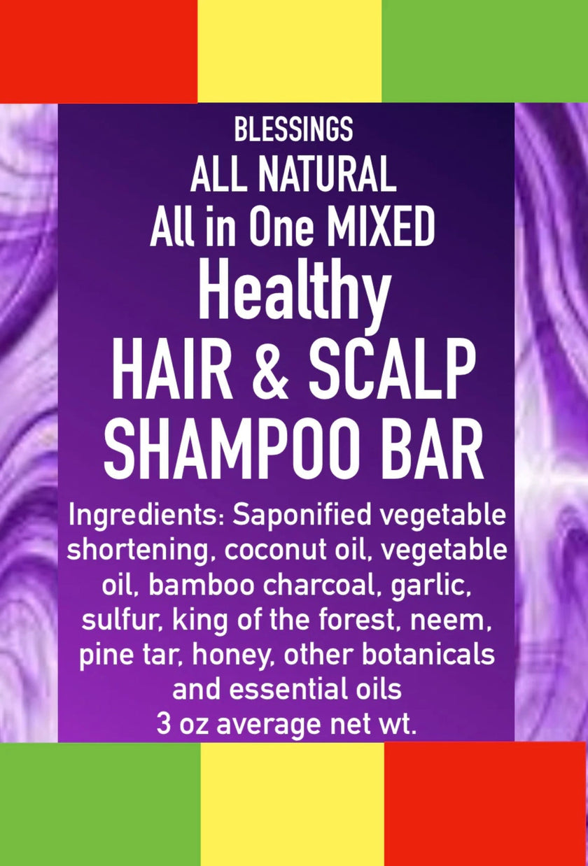 ALL NATURAL SHAMPOO BAR ALL IN ONE FOR HEALTHY HAIR & SCALP
