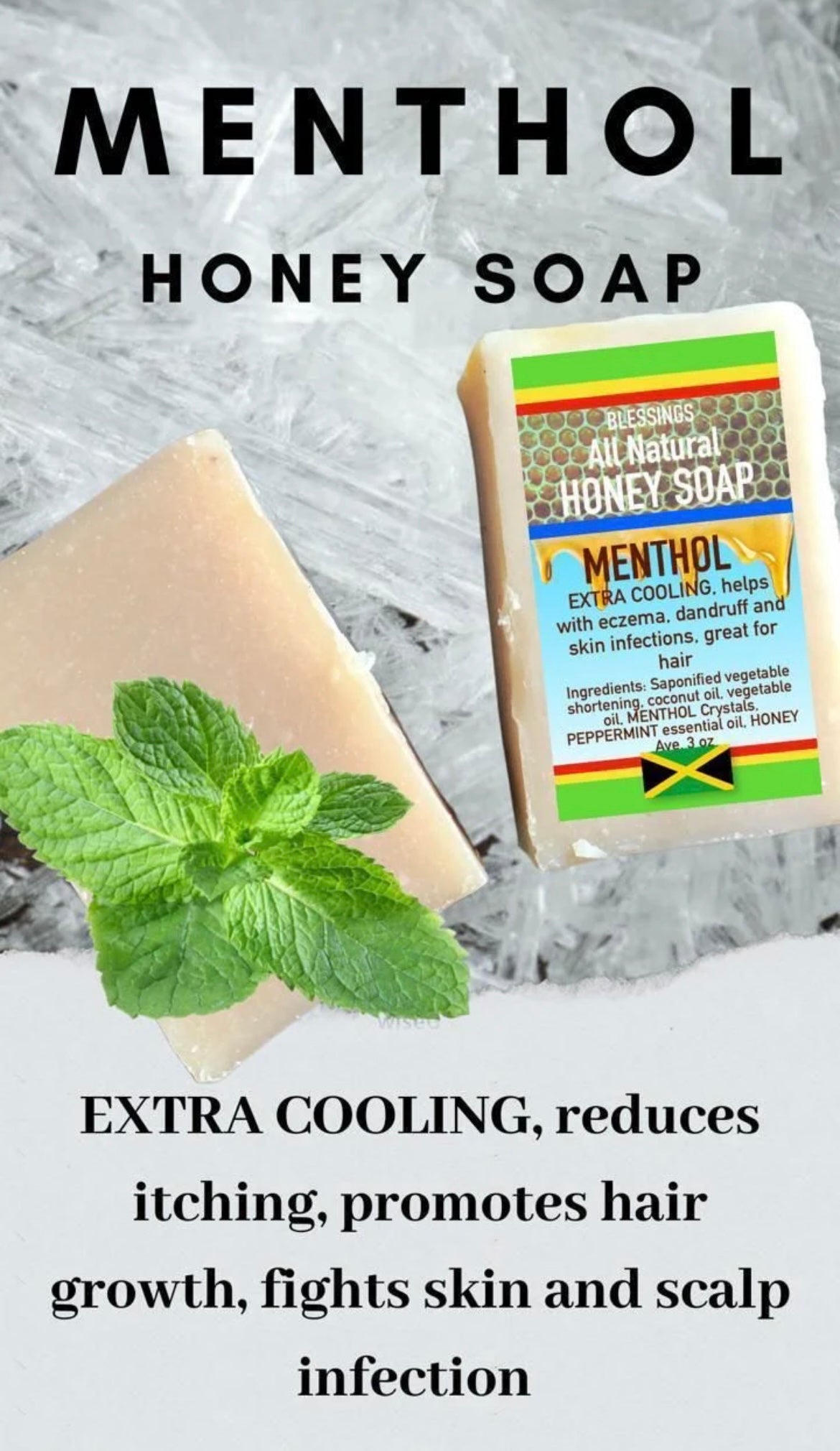 ALL NATURAL HONEY MENTHOL FACE & BODY BAR