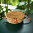 Oval Rattan Purse - Natural